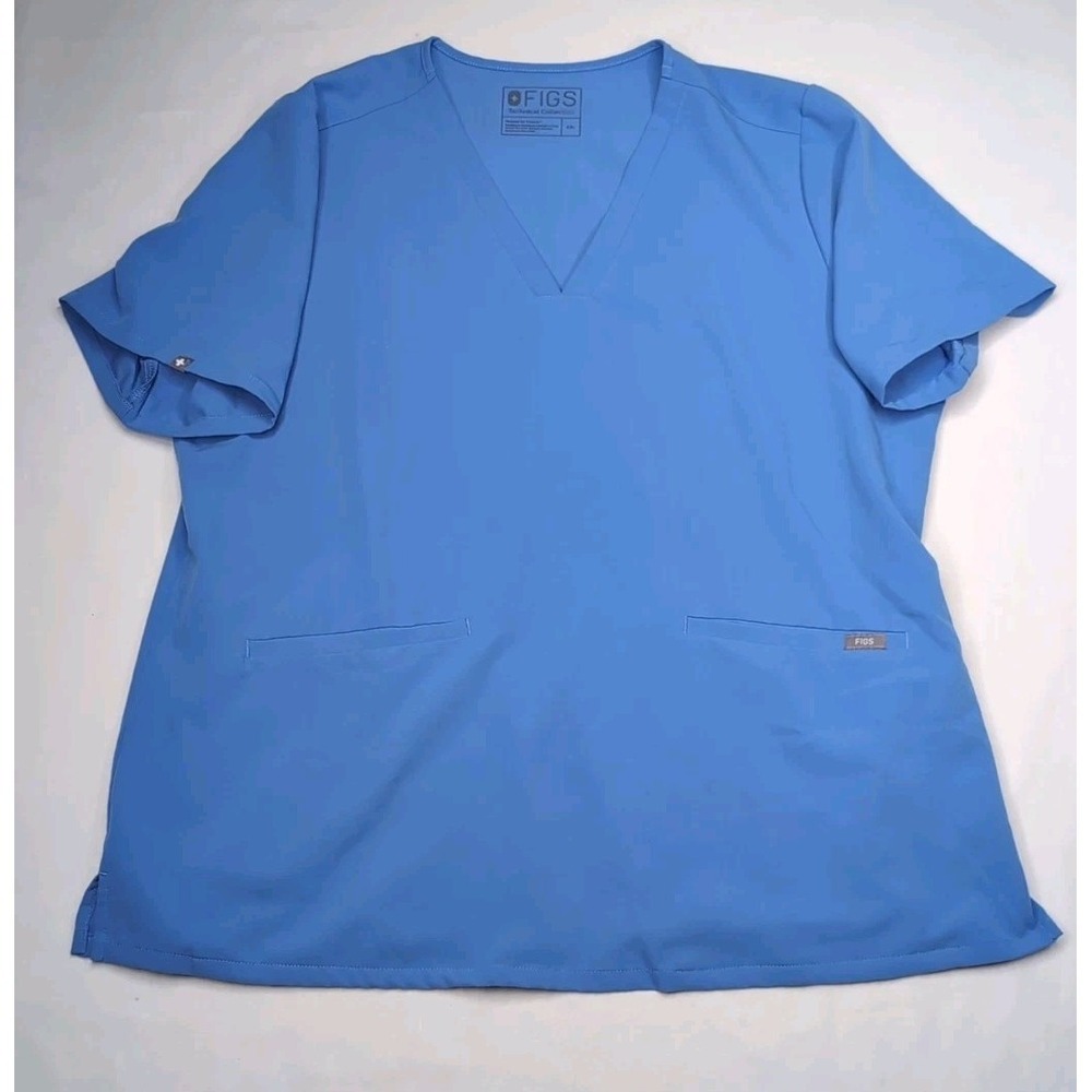 Figs Women's XXL Ceil Blue Casma Three-Pocket Scrub Top PO 1601
